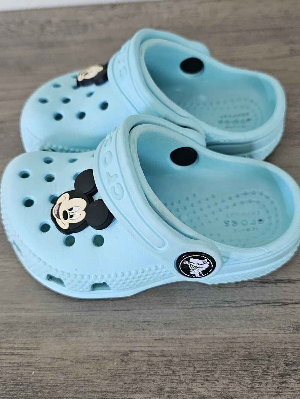 CROCS Blue Kids Clog Sandals Mickey Charm Baby Toddler C 5